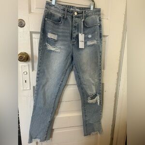 Sam Edelman Light Blue High Rise Distressed Jeans